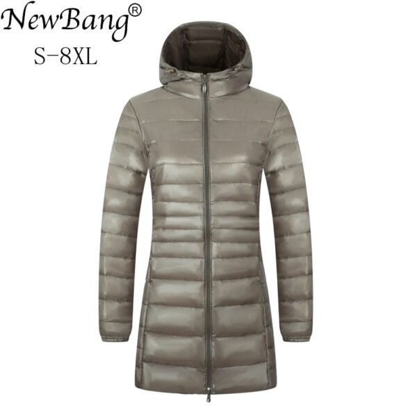 NewBang 6XL 7XL 8XL Women's Jacket Large Size Long Ultra Light Down Jacket Women Winter Warm Windproof Lieghtweight Down Coat