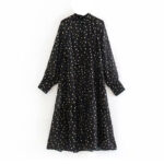 Aachoae-Dot-Print-Black-Dress-Women-Long-Sleeve-Loose-Pleated-Midi-Dress-Female-Stand-Collar-Vintage-Dress-Lady-Casual-Sundress