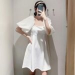 Aachoae-Summer-White-Mini-Dress-Women-Puff-Short-Sleeve-Sweet-Cotton-Dresses-Back-Bow-Tie-Hollow-Out-Solid-Casual-Dress-Vestidos