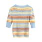 Aachoae Fashion Multicolor Striped Knitted T Shirt Women Casual O Neck Bodycon Tops Ladies Short Sleeve Summer Tunic Tshirts