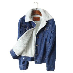 Spring Autumn Winter New 2019 Women lambswool jean Coat With 4 Pockets Long Sleeves Warm Jeans Coat Outwear Wide Denim Jacket