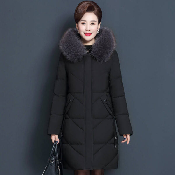 Plus Size 7XL 8XL Middle Aged Winter Jacket Women Hooded Fur Collar Parka Long Womens Down Cotton Coat Women Warm Overcoat C5865