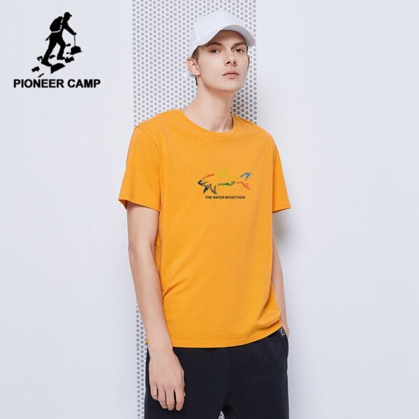 Pioneer Camp summer short t shirt men brand clothing high quality pure cotton male t-shirt print tshirt men tee shirts 522056