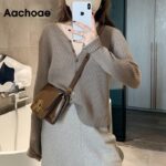 Aachoae-2020-Autumn-Casual-Knitwear-Sweater-Women-V-Neck-Solid-Cardigan-Tops-Long-Sleeve-Ladies-Sweaters-Winter-Cardigans-Mujer