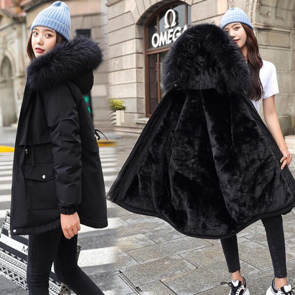 Vielleicht 2020 New Cotton Thicken Warm Winter Jacket Coat Women Casual Parka Winter Clothes Fur Lining Hooded Parka Mujer Coats