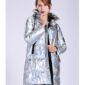 CEPRASK 2020 Winter Jacket Women Silver Holographic Glitter Plus Size Long Women's Winter Coat Hooded Thick Down Jacket Parka