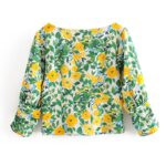 Aachoae-2020-Floral-Print-Blouse-Shirt-Women-Puff-Sleeve-Cotton-Elegant-Blouses-Female-Square-Collar-Casual-Cropped-Shirts