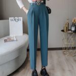 Aachoae-Office-Suit-Pants-Women-High-Waist-Chic-Pleated-Trousers-Female-Solid-Color-Casual-Long-Pants-With-Belt-Pantalones-Mujer