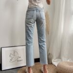 Aachoae-Women-Retro-Light-Blue-Color-Long-Jeans-Raw-Edge-Baggy-Denim-Pants-Lady-Button-Fly-Straight-Casual-Mom-Jeans-Pantalones