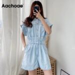 Aachoae-Fashion-Light-Blue-Color-Denim-Jumpsuit-Women-Summer-Batwing-Short-Sleeve-Loose-Playsuit-Female-Pockets-Casual-Jumpsuits