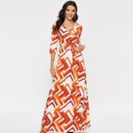 Aachoae-2020-Fashion-Geometric-Print-Long-Dress-Women-Spring-Half-Sleeve-Casual-Maxi-Dresses-Ladies-Sexy-V-Neck-Boho-Beach-Dress