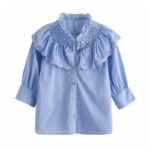 Aachoae-Elegant-Blue-Color-Cotton-Blouse-Women-Chic-Hollow-Out-Embroidery-Shirt-Female-V-Neck-Retro-Ladies-Tops-Vetement-Femme