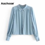 Aachoae-Women-Elegant-Casual-Solid-Blouse-2020-Long-Sleeve-Stylish-Pleated-Blue-Blouse-Ladies-Office-Turn-Down-Collar-Shirt-Tops