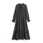 Aachoae-Vintage-Elegant-Bow-Tie-Collar-Print-Dress-Women-Long-Sleeve-Ruffle-Midi-Dress-Elastic-Waist-Casual-Black-Dresses-2020