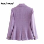 Aachoae-2020-Fashion-Double-Breasted-Purple-Tweed-Blazer-Women-Office-Wear-Chic-Jacket-Coat-Elegant-Long-Sleeve-Outerwear-Tops