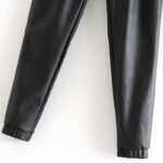 Aachoae-Women-Black-Chic-PU-Leather-Pants-Elastic-Waist-Long-Length-Elegant-Bottoms-Drawstring-Tie-Pockets-Basic-Female-Trousers
