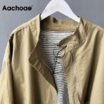 Aachoae-Casual-Solid-Korean-Trench-Coat-Women-Loose-Batwing-Long-Sleeve-Jacket-Female-Zipper-O-Neck-Oversize-Trench-Abrigo-Mujer