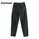 Aachoae-Fashion-Mom-Jeans-Women-High-Waist-Cargo-Pants-Loose-Pockets-Solid-Denim-Trousers-Zipper-Fly-Long-Jeans-Ladies-Bottoms