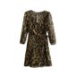 Aachoae Women Leopard Print Short Dress V-neck Spring Summer Chiffon Mini Dress Chic Hollow Out Sundress Ladies Sashes Dresses