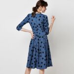 Aachoae-2020-Spring-Polka-Dot-Dress-Women-Vintage-Three-Quarter-Sleeve-Office-Casual-Dress-O-Neck-Ladies-Long-Pleated-Dresses