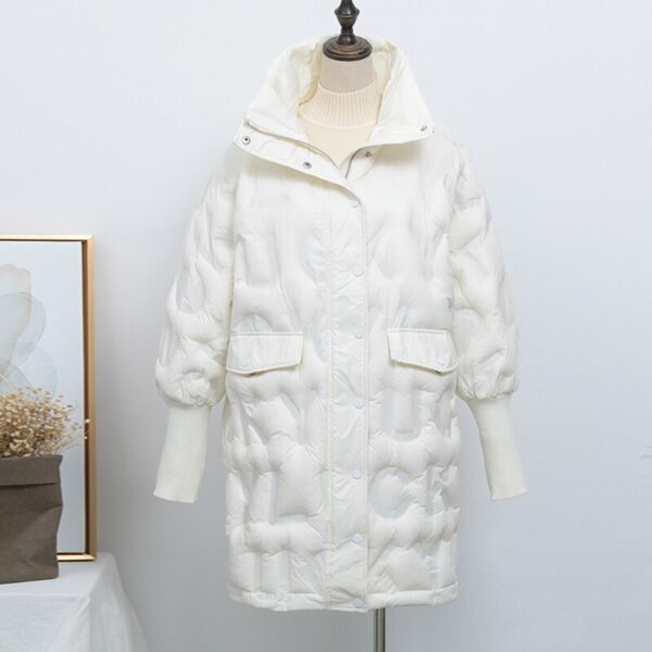 Aachoae Solid Thick Warm Winter Coat Parka Women Stand Collar Casual Fluffy Parka Pocket Lantern Long Sleeve Korean Style Jacket