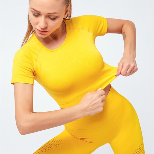 2 Pcs Yoga Set Sports Tops Fitness Leggings Women Gym Set Clothes Seamless Sportswear Yoga Crop top Sport Leggings