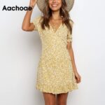 Aachoae-Summer-Casual-V-Neck-Print-Dress-Women-Short-Sleeve-Fashion-Beach-Mini-Dress-Ruffles-Wrap-Dress-Sundress-Vestidos-Mujer