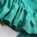 Aachoae-Chic-Women-Green-Ruffle-Blouses-2020-Bow-Tie-Hollow-Out-Top-Shirt-Female-Short-Sleeve-Solid-Casual-Blouse-Blusas-Mujer
