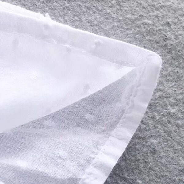 Aachoae Women Dot Print White Cotton Blouse Elegant Office Wear Long Sleeve Ruffle Top Shirt Stand Collar Casual Blouses 2020