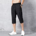 Men’s-Shorts-Summer-Breeches-2020-Thin-Nylon-3/4-Length-Trousers-Male-Bermuda-Board-Quick-Drying-Beach-Black-Men’s-Long-Shorts