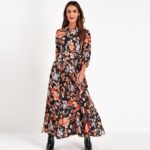 Aachoae-2020-Women-Long-Printed-Dresses-Three-Quarter-Sleeve-Bohemian-Maxi-Dress-Turn-Down-Collar-Shirt-Dress-Vestidos-Mujer