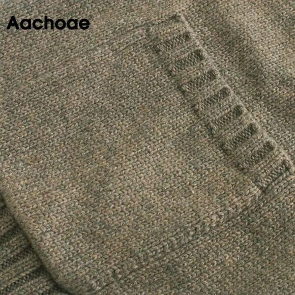 Aachoae Women Knitted Sweater Vest Cardigan Autumn 2020 Sleeveless Solid Casual Sweaters Tops Loose V Neck Pockets Waistcoat