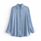 Aachoae Women Long Sleeve Blouse Tops 2020 Solid Turn-down Collar Office Ladies Shirt Elegant Casual Soft Satin Blouses Shirts