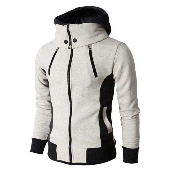 Zipper Hooded Sweatshirt Men Fashion 2020 Spring Casual Patchwork Fleece Warm Hoodies Sweatshirts Male Streetswear Coat Jackets