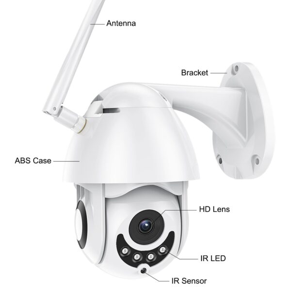 WIFI Camera Outdoor PTZ IP Camera H.265X 1080p Speed Dome CCTV Security Cameras IP Camera WIFI Exterior 2MP IR Home Surveilance